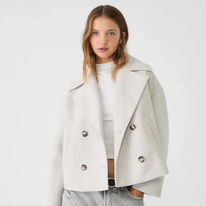 Women’s chic short double-breasted casual jacket – women