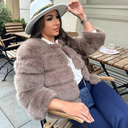 Women’s elegant faux-fur jacket – women