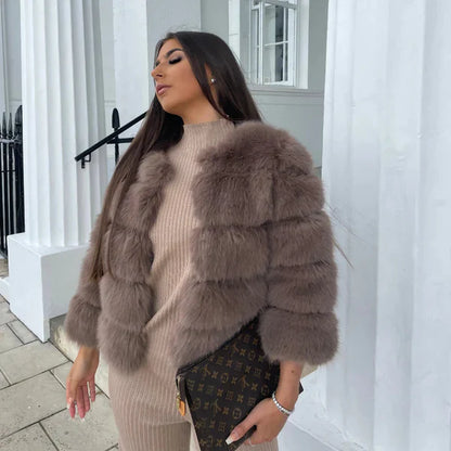 Women’s elegant faux-fur jacket – women