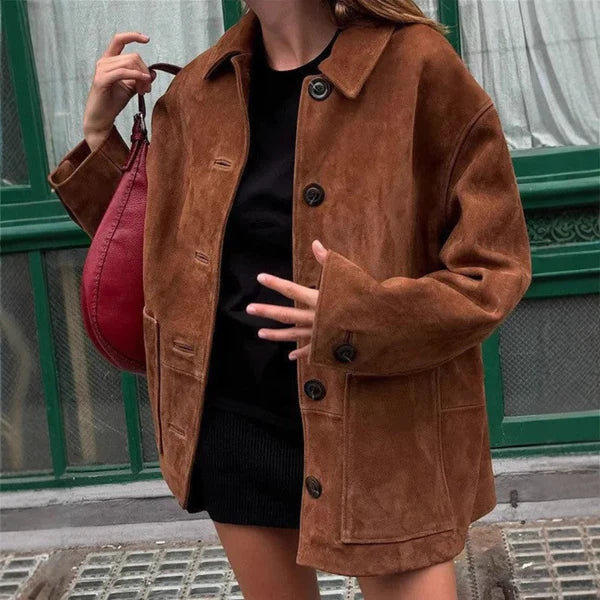 Women’s soft elegant coat with practical pockets – women