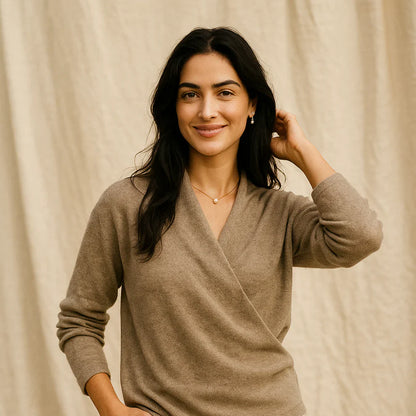 Women’s cozy v-neck knitted sweater – women