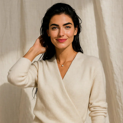 Women’s cozy v-neck knitted sweater – women