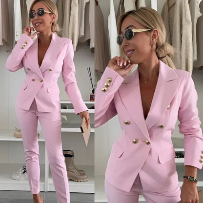 Women’s double-breasted suit set – women