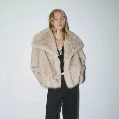 Women’s faux-fur jacket elegant cozy coat – women