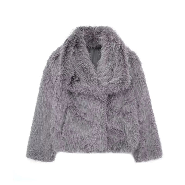 Women’s faux-fur jacket elegant cozy coat – women
