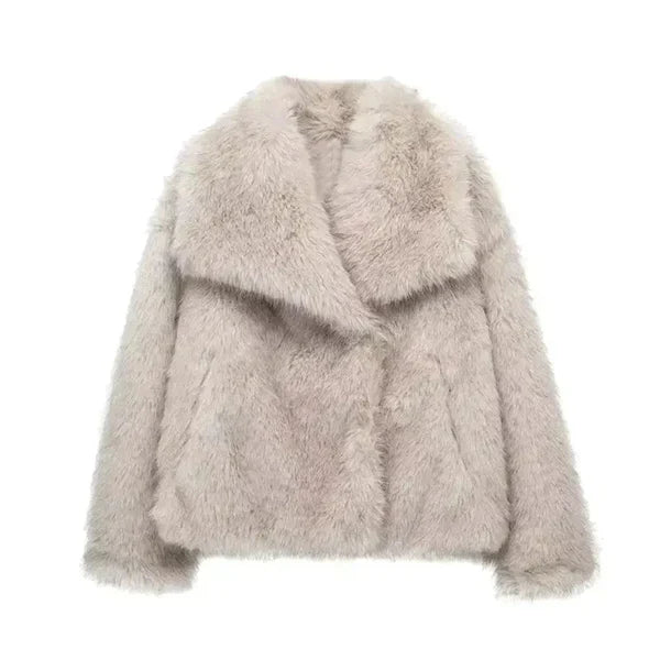 Women’s faux-fur jacket elegant cozy coat – women