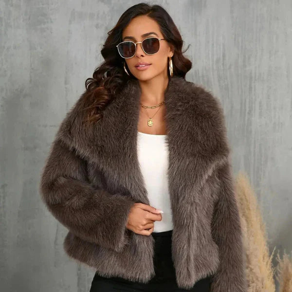 Women’s faux-fur jacket elegant cozy coat – women