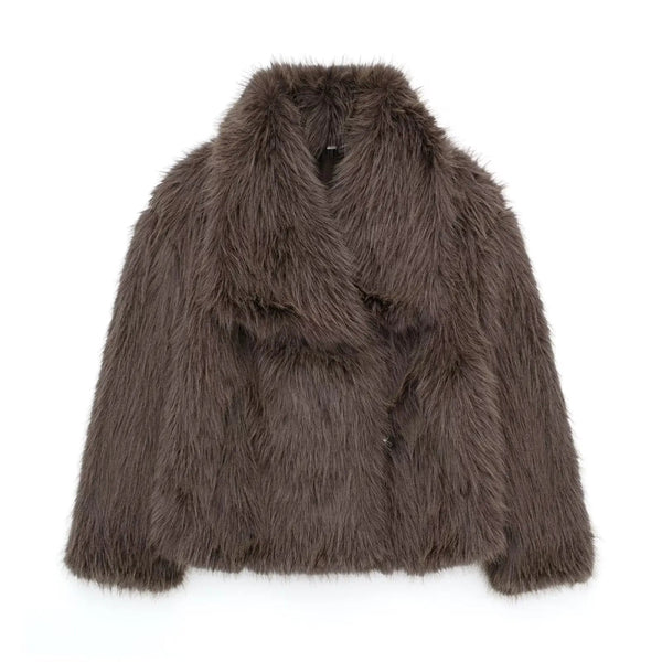 Women’s faux-fur jacket elegant cozy coat – women