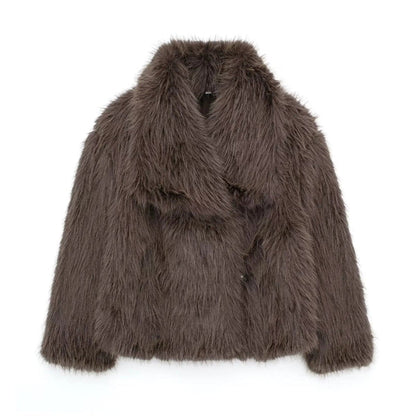 Women’s faux-fur jacket elegant cozy coat – women