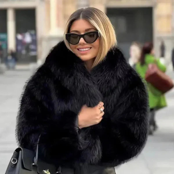 Women’s faux-fur jacket elegant cozy coat – women