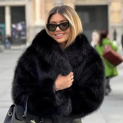 Women’s faux-fur jacket elegant cozy coat – women