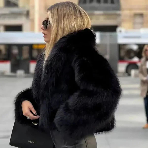 Women’s faux-fur jacket elegant cozy coat – women