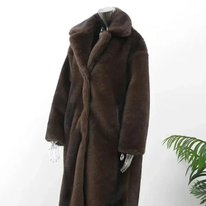 Women’s faux-fur long winter jacket – women