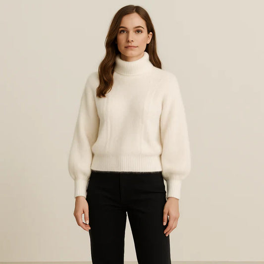 Women’s fluffy oversized turtleneck sweater – women