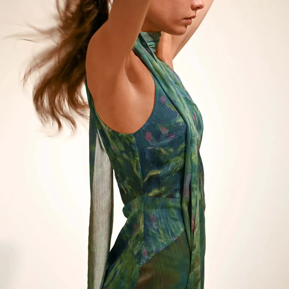 Women’s halter keyhole evening bodycon maxi dress – women