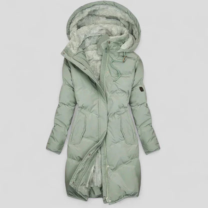 Women’s hooded long puffer jacket – women