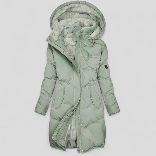 Women’s hooded long puffer jacket – women