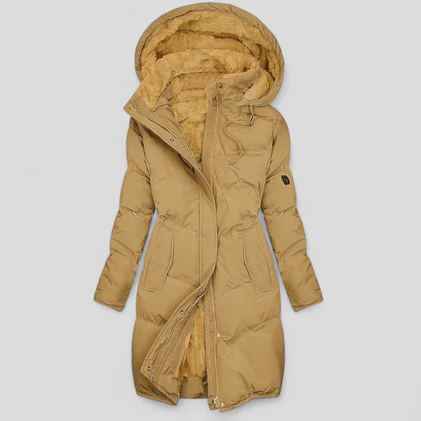 Women’s hooded long puffer jacket – women