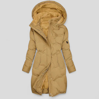 Women’s hooded long puffer jacket – women