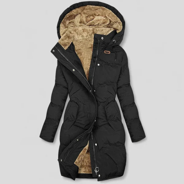 Women’s hooded long puffer jacket – women