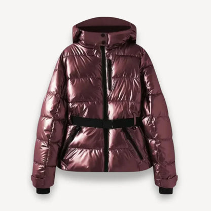 Women’s insulated belted hooded puffer jacket – women