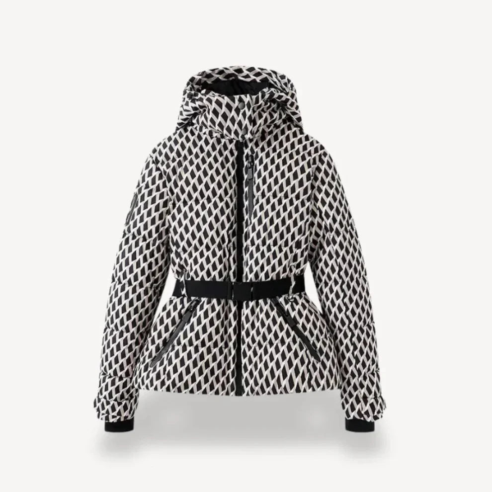 Women’s insulated belted hooded puffer jacket – women