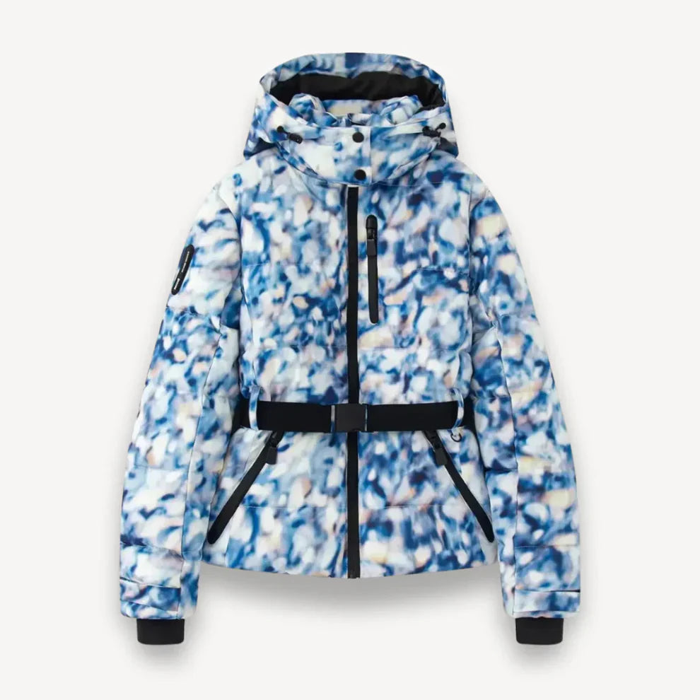 Women’s insulated belted hooded puffer jacket – women