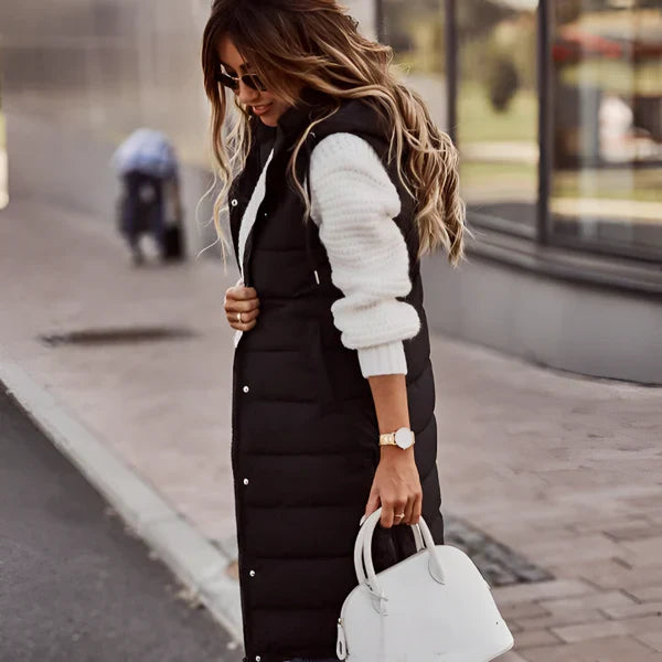 Women’s knee-length quilted vest – women