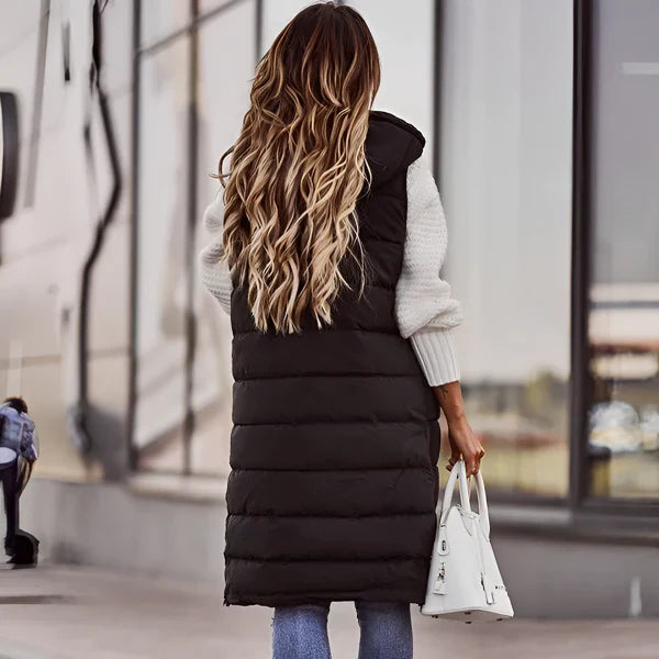 Women’s knee-length quilted vest – women