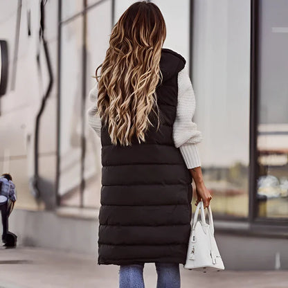 Women’s knee-length quilted vest – women