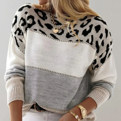 Women’s leopard color-block pullover – women