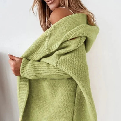Women’s long color block knit winter cardigan – women