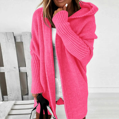 Women’s long color block knit winter cardigan – women