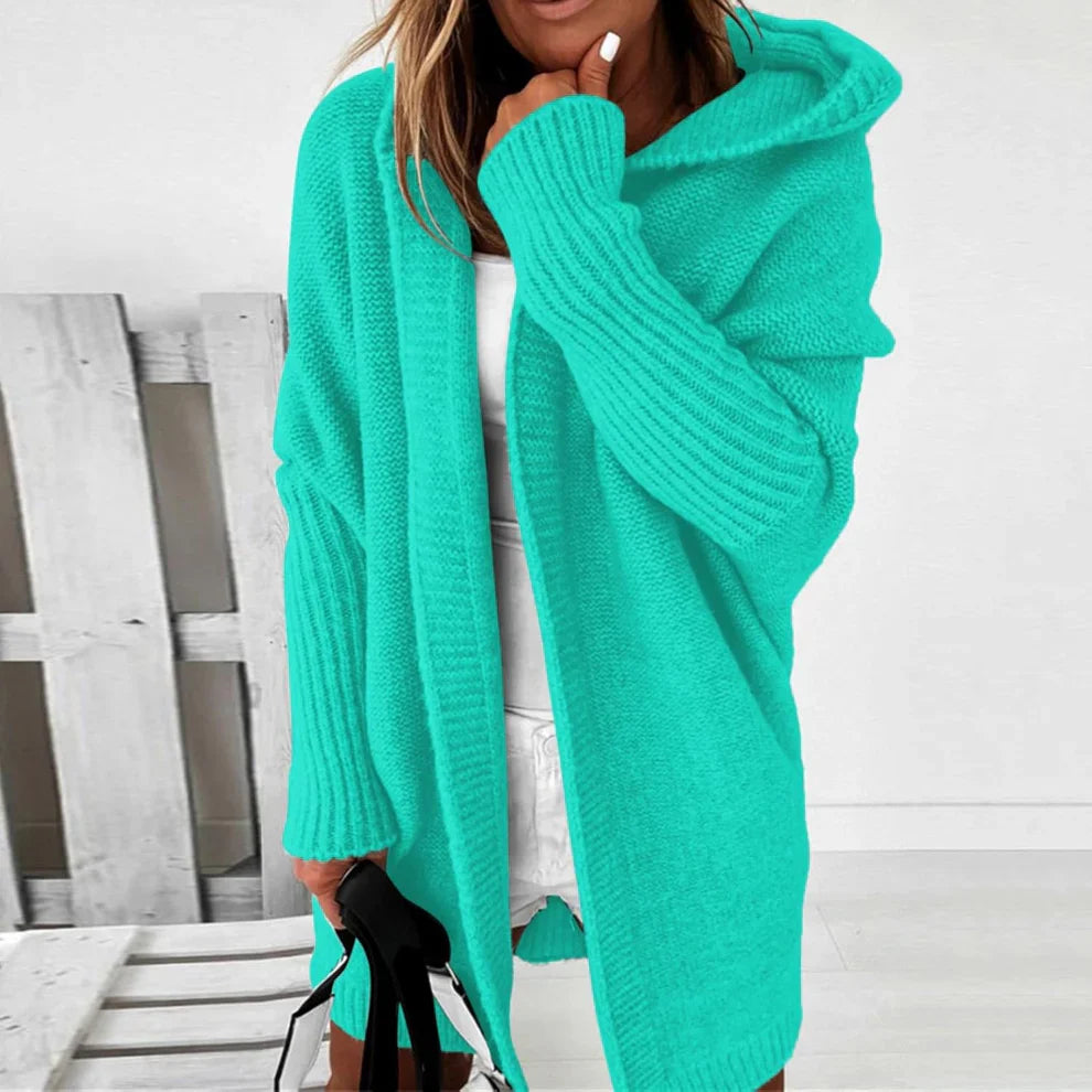 Women’s long color block knit winter cardigan – women