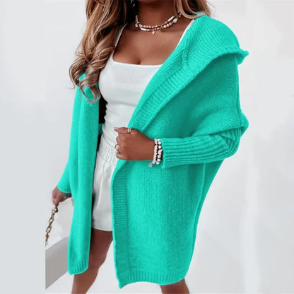 Women’s long color block knit winter cardigan – women