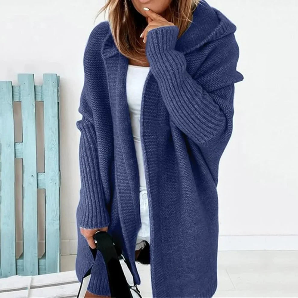 Women’s long color block knit winter cardigan – women