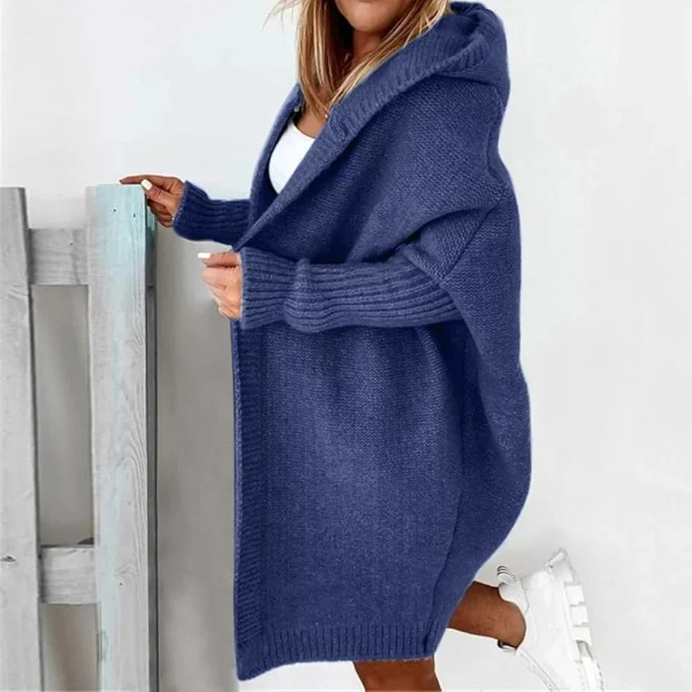 Women’s long color block knit winter cardigan – women