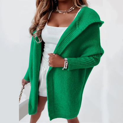 Women’s long color block knit winter cardigan – women
