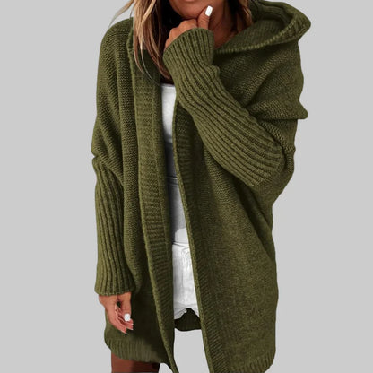 Women’s long color block knit winter cardigan – women