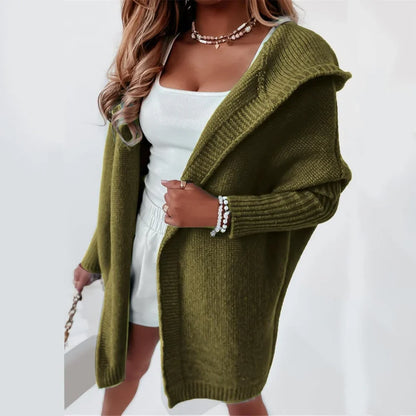Women’s long color block knit winter cardigan – women