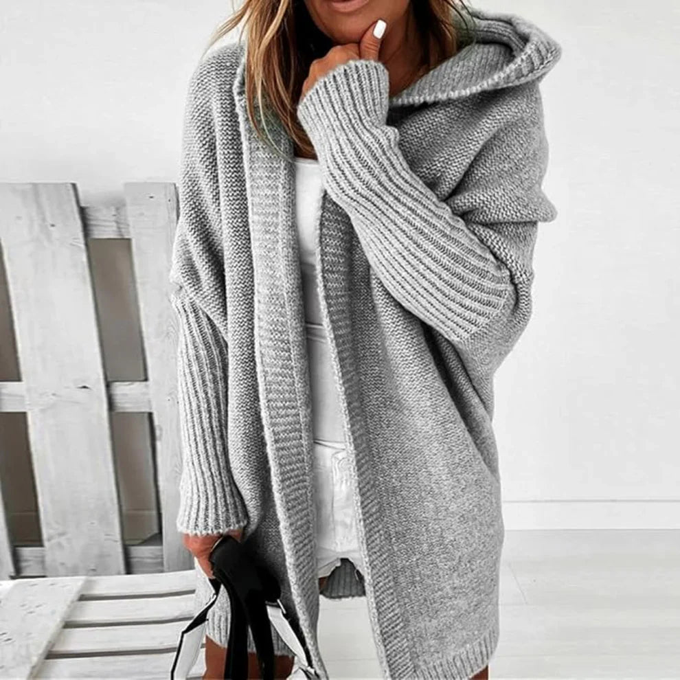 Women’s long color block knit winter cardigan – women