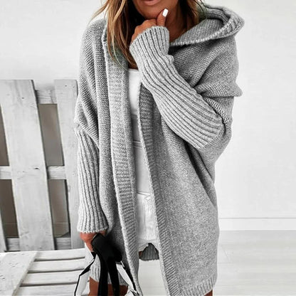 Women’s long color block knit winter cardigan – women