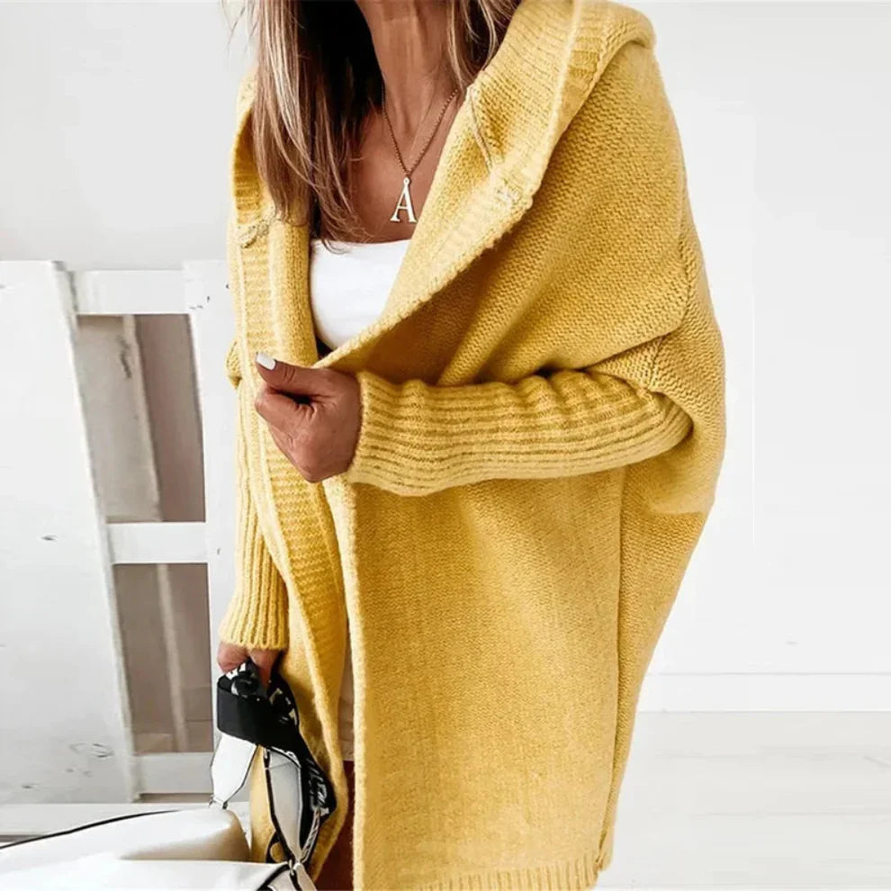 Women’s long color block knit winter cardigan – women