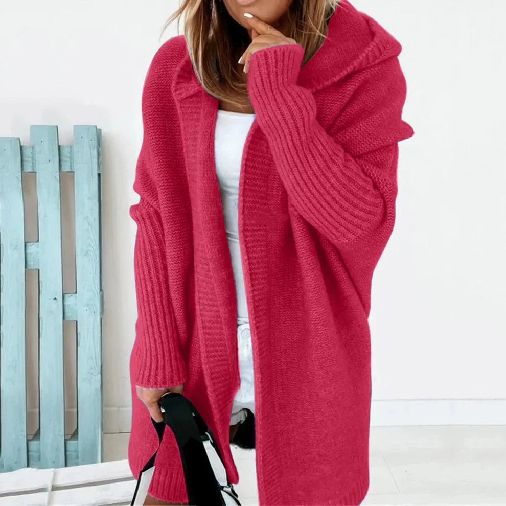 Women’s long color block knit winter cardigan – women