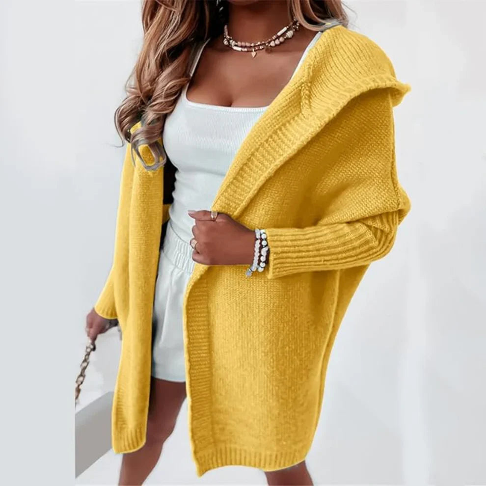 Women’s long color block knit winter cardigan – women