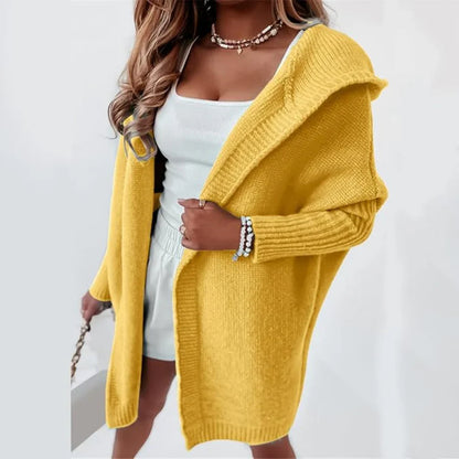 Women’s long color block knit winter cardigan – women