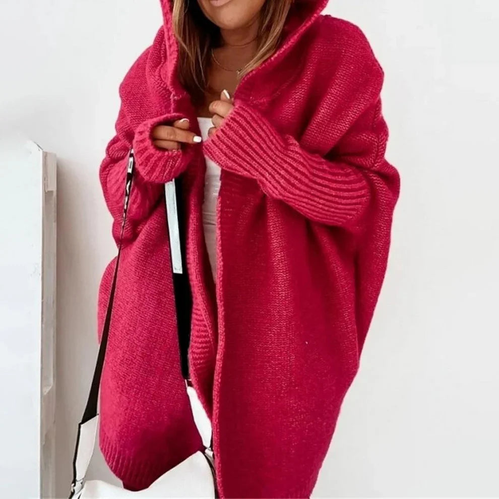Women’s long color block knit winter cardigan – women