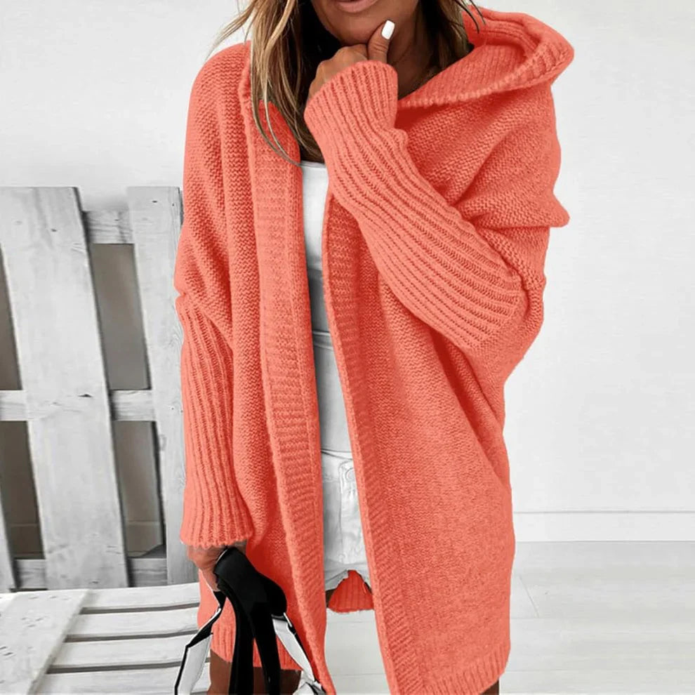 Women’s long color block knit winter cardigan – women
