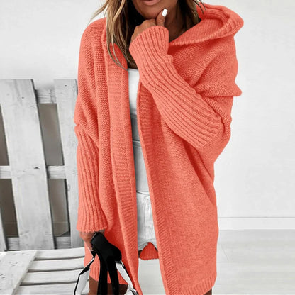 Women’s long color block knit winter cardigan – women