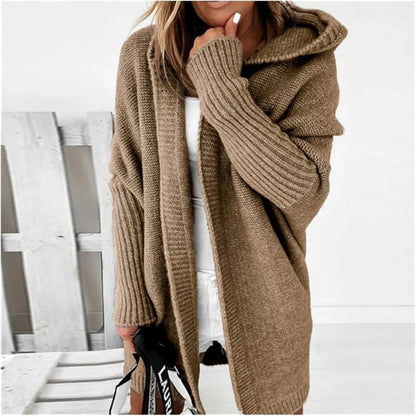 Women’s long color block knit winter cardigan – women